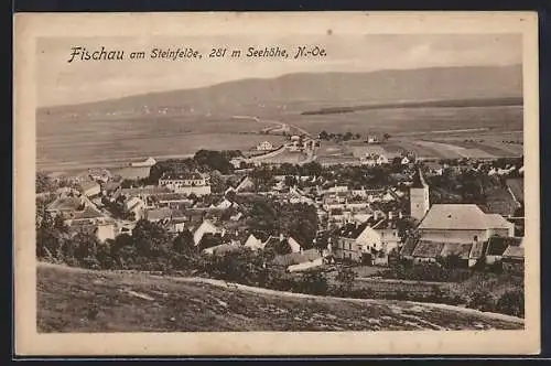 AK Fischau am Steinfelde, Teilansicht mit Kirche