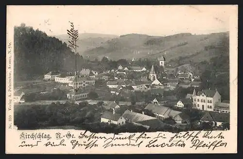 AK Kirchschlag /N.-Oe., Teilansicht mit Kirche