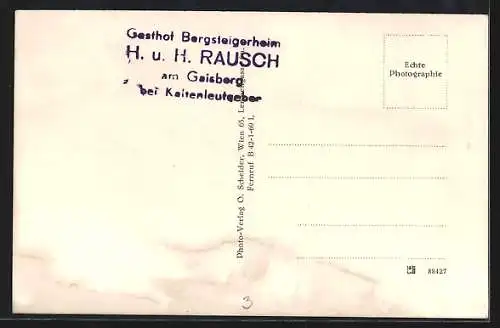 AK Kaltenleutgeben, Gasthaus Rausch am Gaisberg