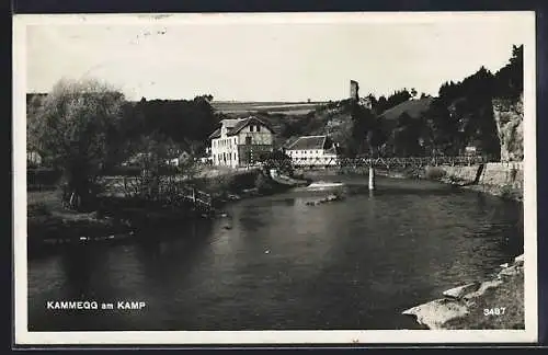 AK Gars am Kamp, Kamegg am Kamp, Teilansicht der Ortschaft mit Brücke