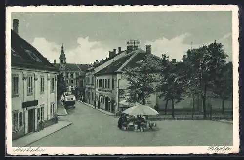 AK Neunkirchen, Holzplatz mit Gasthaus