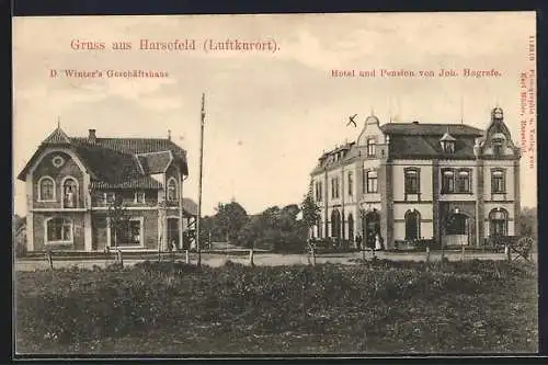 AK Harsefeld, Geschäftshaus D. Winter und Hotel und Pension von Joh. Hogrefe