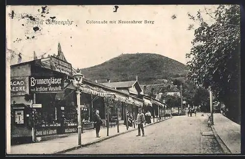 AK Bad Neuenahr, Colonnade mit Geschäft und Neuenahrer Berg