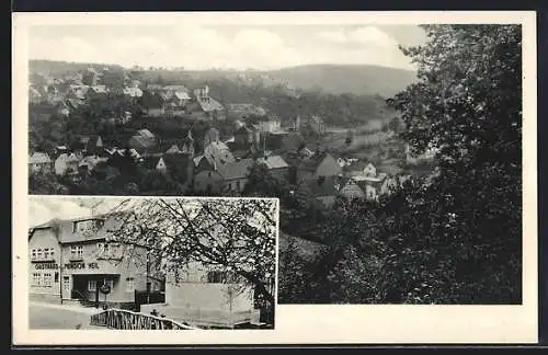 AK Laubuseschbach, Ortsansicht, Gasthaus u. Pension Adolf Heil