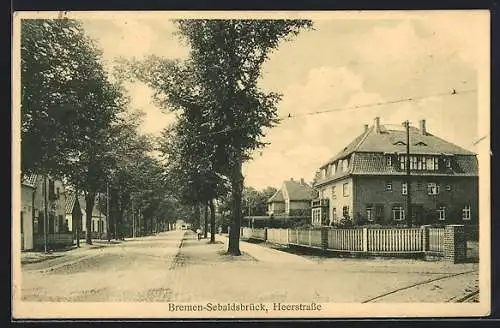 AK Bremen-Sebaldsbrück, Blick in die Heerstrasse