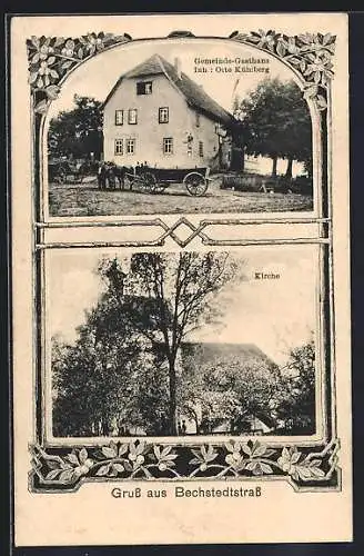 AK Bechstedtstrass, Gasthaus von Otto Kühlberg, Kirche