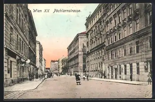 AK Wien, Pöchlarnstrasse bei Abendstimmung