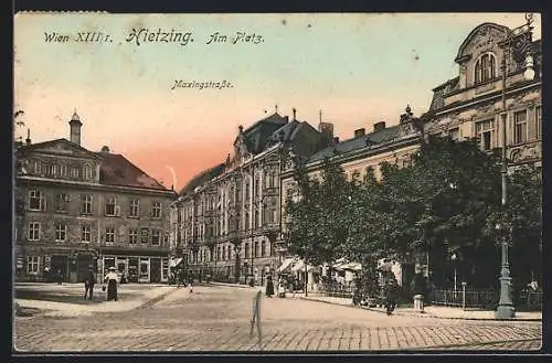 AK Wien, Hietzing, Am Platz mit Blick in die Maxingstrasse