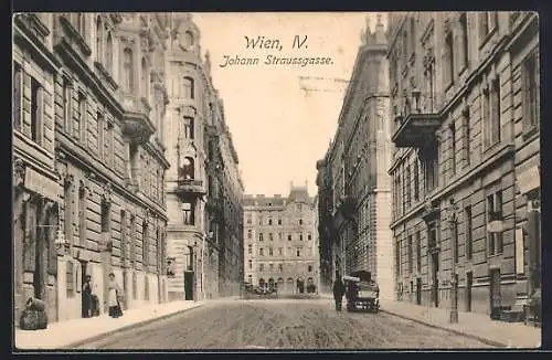 AK Wien, Blick in die Johann Straussgasse