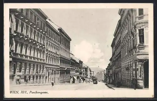 AK Wien, Panikengasse mit Strassenbahn