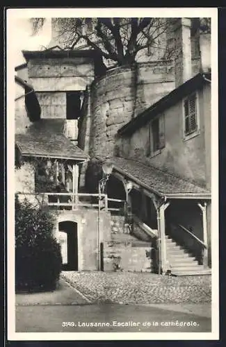 AK Lausanne, Escalier de la cathédrale