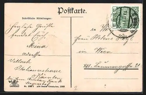 AK Villach, Ortsansicht aus der Vogelschau