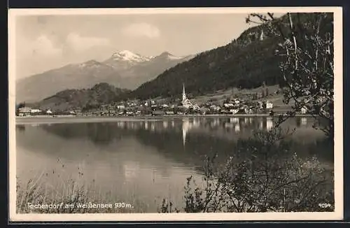 AK Techendorf, Blick über den Weissen See auf den Ort