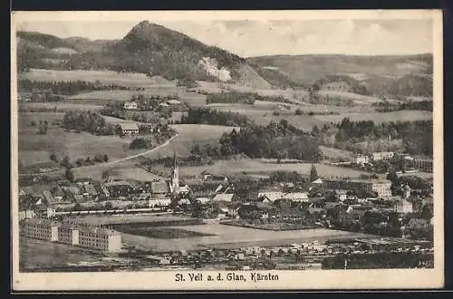 AK St. Veit a. d. Glan, Ortsansicht aus der Vogelschau