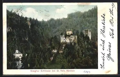 AK St. Veit /Kärnten, Kraigher Schlösser im Nadelwald