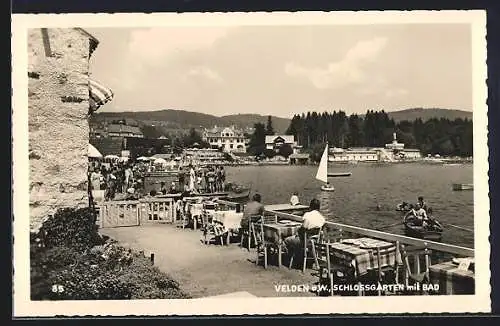 AK Velden a. W., Schlossgarten mit Bad