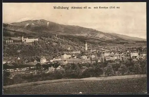 AK Wolfsberg /Kärnten, Blick zum Ort aus der Ferne