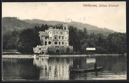 AK Wörthersee, Schloss Grünwald vom Wasser aus