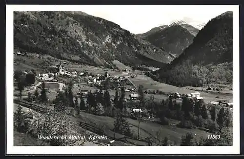 AK Winklern im Mölltal, Panorama mit den Bergen