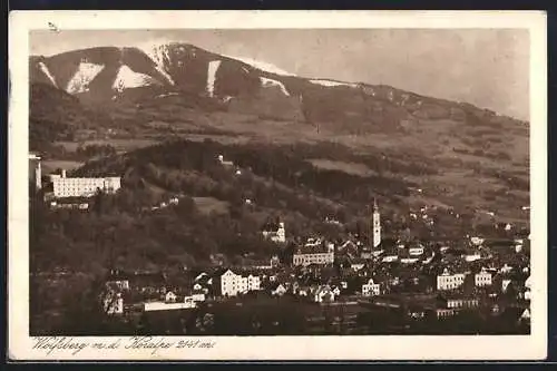 AK Wolfsberg, Ortsansicht mit der Koralpe