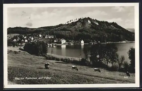 AK Egg /Faakersee, Ortsansicht mit See und Tabor