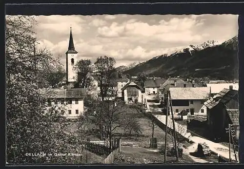 AK Dellach im Gailtal, Ortsansicht mit der Kirche