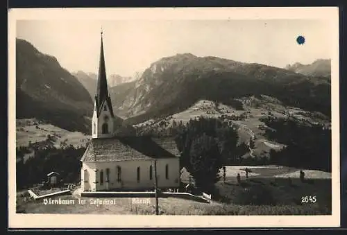 AK Birnbaum im Lesachtal /Kärnt., Ortspartie mit Kirche