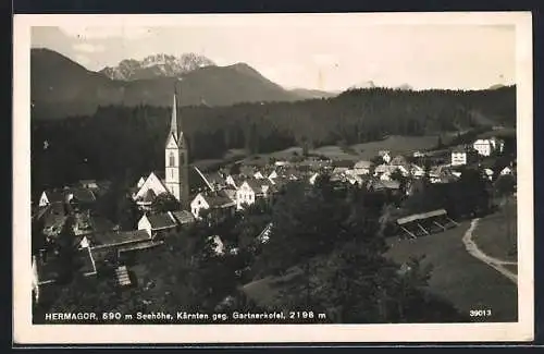 AK Hermagor /Kärnten, Ortsansicht gegen Gartnerkofel