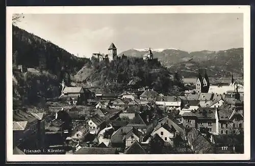 AK Friesach i. Kärnten, Ortsansicht gegen die Berge