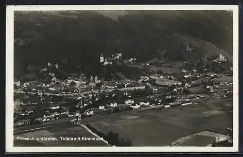 AK Friesach in Kärnten, Totalansicht mit Strandbad