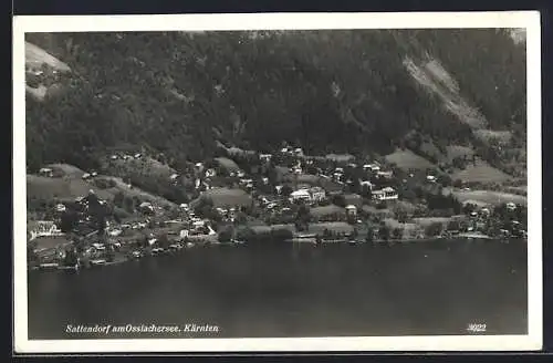 AK Sattendorf am Ossiachersee, Gesamtansicht aus der Vogelschau