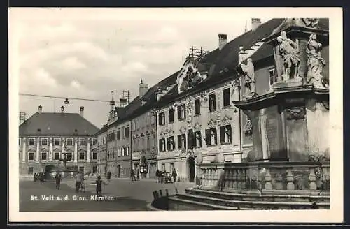 AK St. Veit a. d. Glan, Blick auf den Wiesenmarkt