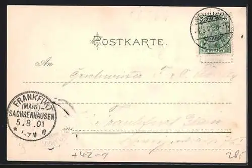 AK Neuwied, XIX. Rheinisches Bundesschiessen 1901, Festpostkarte