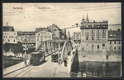 AK Bernburg, Blick über die Saalebrücke