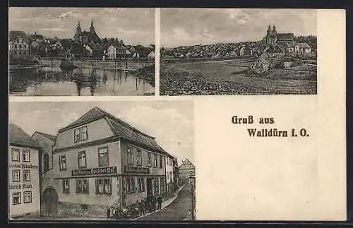 AK Walldürn i. O., Gasthaus zum deutschen Hof und Teilansichten