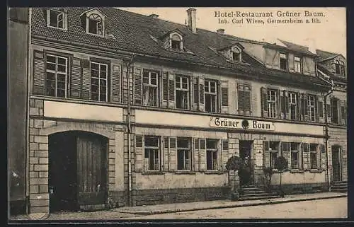 AK Germersheim / Rhein, Hotel-Restaurant Grüner Baum von Carl Wiese