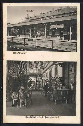 AK Appenweier, Gleispartie am Bahnhof, Bahnhofsrestaurant