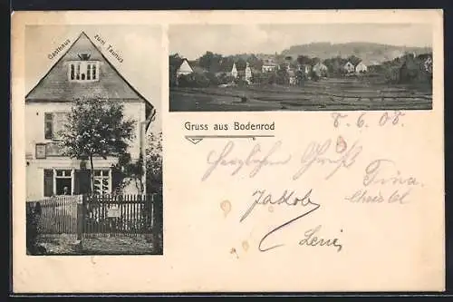 AK Bodenrod, Gasthaus zum Taunus, Ortsansicht