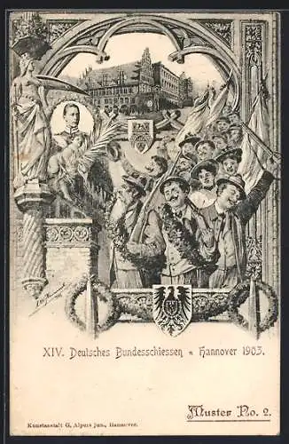 AK Hannover, Festlicher Umzug, XIV. Deutsches Bundesschiessen 1903