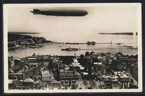 AK Genève, La Rade et le Zeppelin