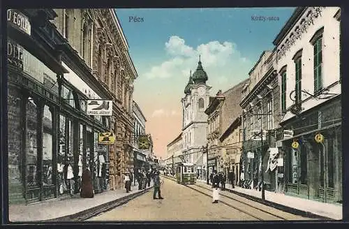 AK Pecs, Király-utca, Geschäftsstrasse