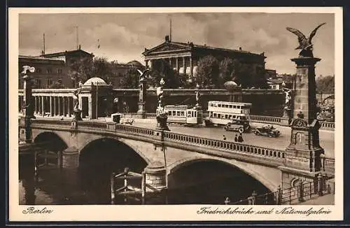 AK Berlin, Friedrichsbrücke und Nationalgalerie