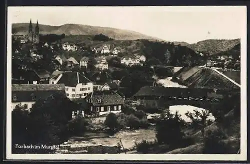 AK Forbach im Murgtal, Teilansicht mit Murgbrücke