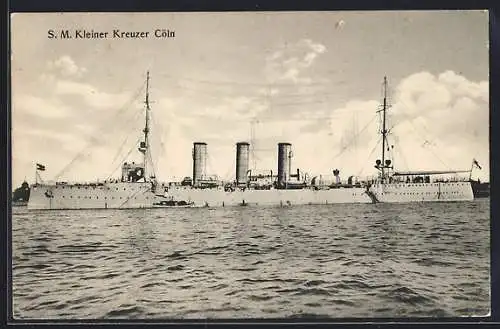 AK Kriegsschiff S. M. Kleiner Kreuzer Cöln vor der Küste