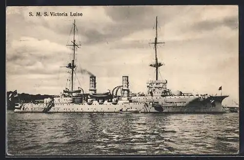 AK Kriegsschiff S. M. S. Victoria Luise in ruhiger See