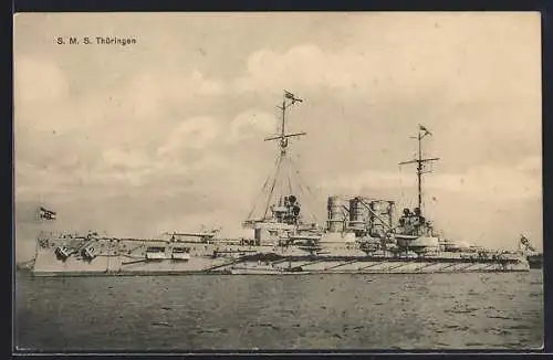 AK Kriegsschiff S.M.S. Thüringen vor der Küste