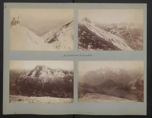 Fotografie unbekannter Fotograf, Ansicht Cortina d’Ampezzo, Hotel Tre Croci mit Blick auf die Alpen, Rückseite Gletscher