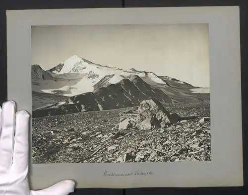 Fotografie unbekannter Fotograf, Ansicht Ötztal, Blick nach dem Similaun und Niederjochgletscher