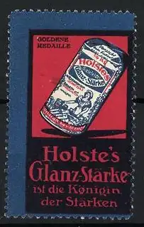 Reklamemarke Holste`s Glanz-Stärke, Packung Stärke mit Etikett