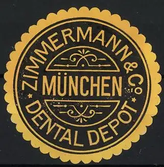 Reklamemarke München, Zimmermann & Co Dental Depot, Ornamentmuster